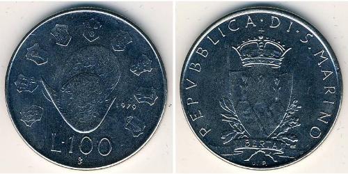 100 Lira San Marino Acero inoxidable 