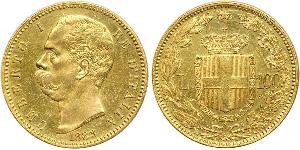 100 Lira Kingdom of Italy (1861-1946) Gold Umberto I (1844-1900)