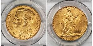 100 Lira Kingdom of Italy (1861-1946) Gold Vittorio Emanuele III (1869 - 1947)