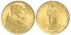 100 Lira Vatican (1926-) Gold Pope Pius XI (1857 - 1939)