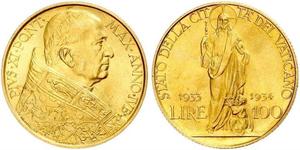 100 Lira Vatican (1926-) Gold Pope Pius XI (1857 - 1939)