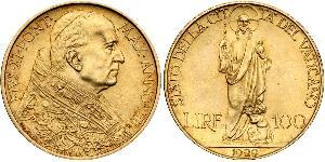 100 Lira Vatican (1926-) Gold Pope Pius XI (1857 - 1939)