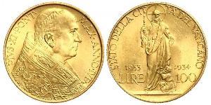 100 Lira Vatican (1926-) Gold Pope Pius XI (1857 - 1939)