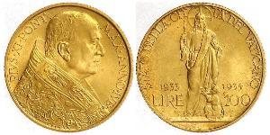 100 Lira Vatican (1926-) Gold Pope Pius XI (1857 - 1939)