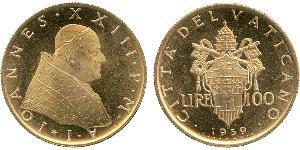 100 Lira Vatican (1926-) Gold Pope John XXIII