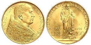 100 Lira Vatican (1926-) Gold Pope Pius XI (1857 - 1939)