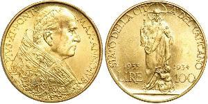 100 Lira Vatican (1926-) Gold Pope Pius XI (1857 - 1939)