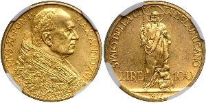 100 Lira Vatican (1926-) Gold Pope Pius XI (1857 - 1939)