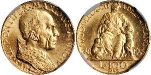 100 Lira Vatican (1926-) Gold Pope Pius XII  (1876 - 1958)