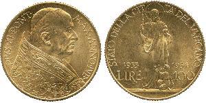 100 Lira Vatican (1926-) Gold Pope Pius XI (1857 - 1939)