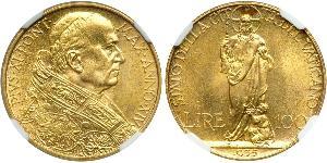 100 Lira Vatican (1926-) Gold Pope Pius XI (1857 - 1939)