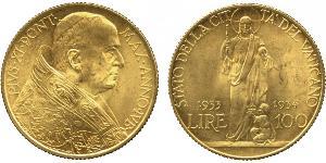 100 Lira Vatican (1926-) Gold Pope Pius XI (1857 - 1939)