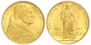 100 Lira Vatican (1926-) Gold Pope Pius XI (1857 - 1939)