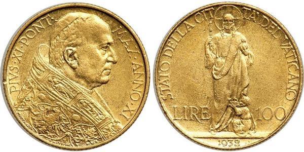 100 Lira Vatican (1926-) Gold Pope Pius XI (1857 - 1939)