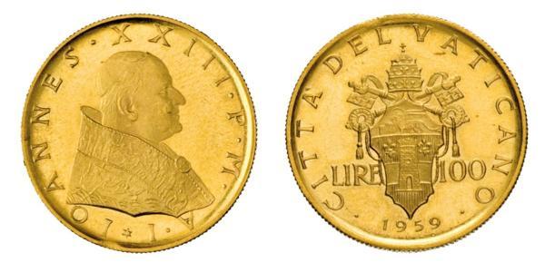 100 Lira Vatican (1926-) Gold Pope John XXIII