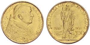 100 Lira Vatikan (1926-) Gold Pope Pius XI (1857 - 1939)