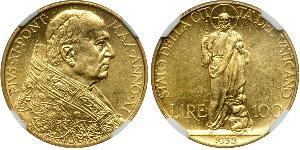 100 Lira Vatikan (1926-) Gold Pope Pius XI (1857 - 1939)