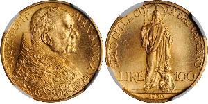 100 Lira Vatikan (1926-) Gold Pope Pius XI (1857 - 1939)