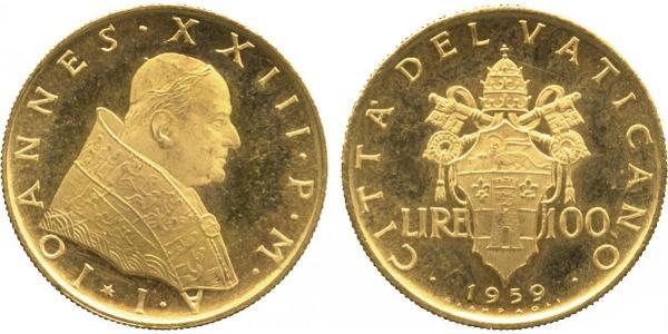 100 Lira Vatikan (1926-) Gold Johannes XXIII.