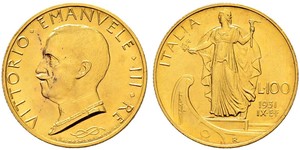 100 Lira Italien Gold/Platin Vittorio Emanuele III (1869 - 1947)