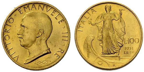 100 Lira Italien Gold/Platin Vittorio Emanuele III (1869 - 1947)