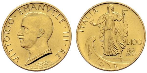 100 Lira Italien Gold/Platin Vittorio Emanuele III (1869 - 1947)