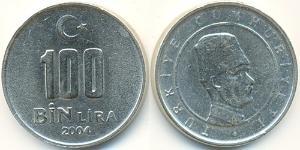 100 Lira Türkei (1923 - ) Kupfer/Nickel 