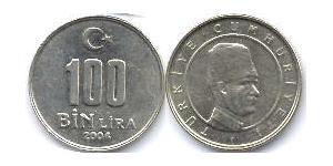 100 Lira Turquía (1923 - ) Níquel/Cobre 