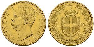 100 Lira Kingdom of Italy (1861-1946) Or Umberto I (1844-1900)