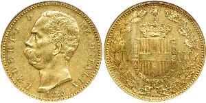 100 Lira Kingdom of Italy (1861-1946) Or Umberto I (1844-1900)