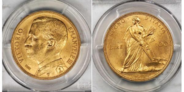 100 Lira Kingdom of Italy (1861-1946) Or Vittorio Emanuele III (1869 - 1947)
