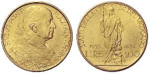 100 Lira Vatican (1926-) Or Pope Pius XI (1857 - 1939)