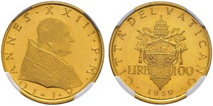 100 Lira Vatican (1926-) Or Jean XXIII