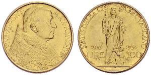 100 Lira Vatican (1926-) Or Pope Pius XI (1857 - 1939)