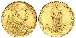 100 Lira Vatican (1926-) Or Pope Pius XI (1857 - 1939)