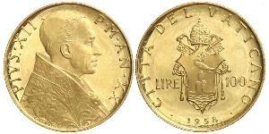 100 Lira Vatican (1926-) Or Pie XII (1876 - 1958)