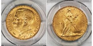 100 Lira Kingdom of Italy (1861-1946) Oro Vittorio Emanuele III (1869 - 1947)