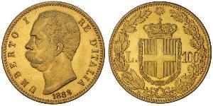 100 Lira Kingdom of Italy (1861-1946) Oro Umberto I (1844-1900)