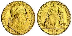 100 Lira Vatican (1926-) Oro Pío XII (1876 - 1958)