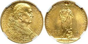 100 Lira Vatican (1926-) Oro Pope Pius XI (1857 - 1939)