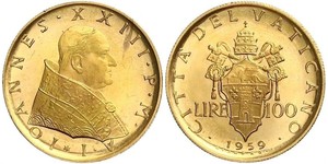 100 Lira Vatican (1926-) Oro Juan XXIII