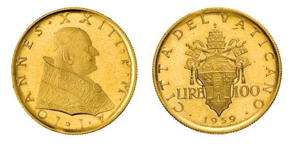100 Lira Vatican (1926-) Oro Juan XXIII