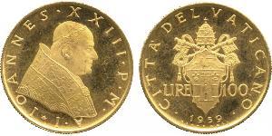 100 Lira Vaticano (1926-) Oro Papa Giovanni XXIII
