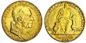 100 Lira Vaticano (1926-) Oro Papa Pio XII (1876 - 1958)