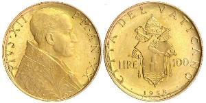 100 Lira Vaticano (1926-) Oro Papa Pio XII (1876 - 1958)
