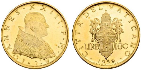 100 Lira Vaticano (1926-) Oro Papa Giovanni XXIII