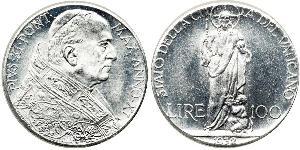 100 Lira Estados Pontificios (752-1870) Plata 