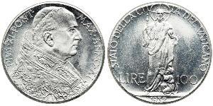 100 Lira Estados Pontificios (752-1870) Plata 
