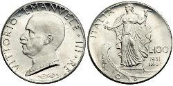 100 Lira Kingdom of Italy (1861-1946) Platine Vittorio Emanuele III (1869 - 1947)