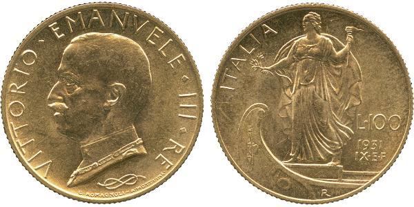 100 Lira Italia Platino/Oro Vittorio Emanuele III (1869 - 1947)
